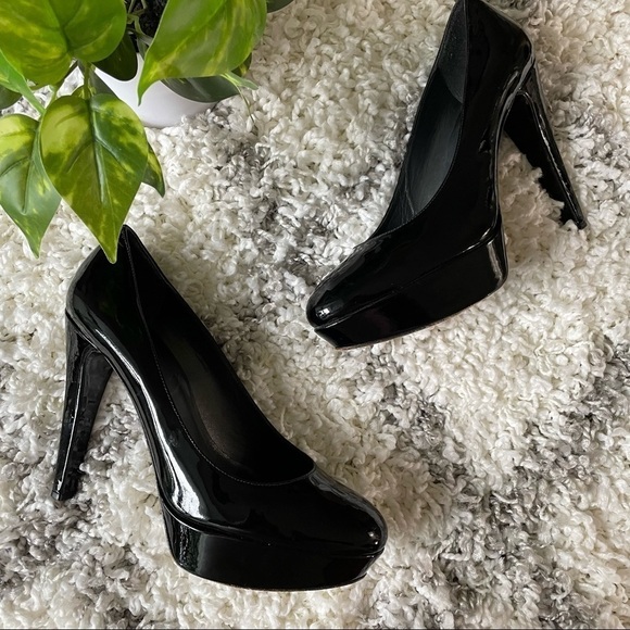 Stuart Weitzman Black Patent Shoes Heels Pumps size 9 - Picture 1 of 14